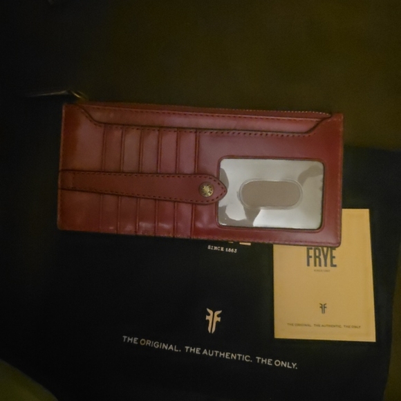Frye Red Leather Wallet with ID Window - Picture 1 of 1